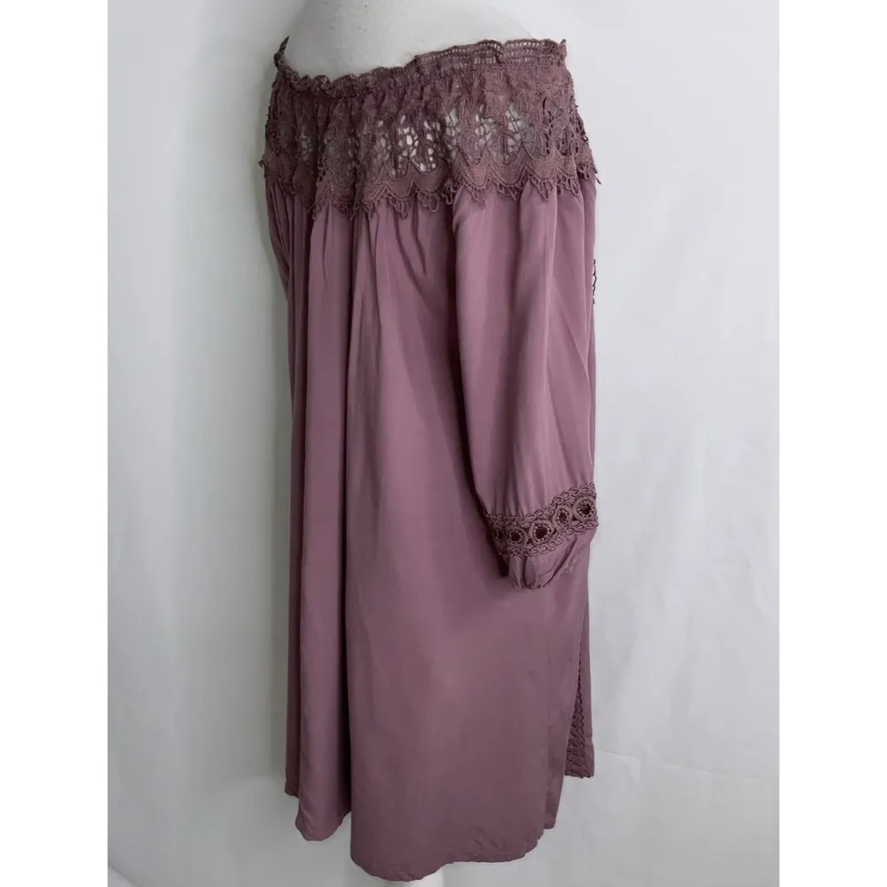 She & Sky Plum Off Shoulder BoHo Dress Small NWT - Image 5