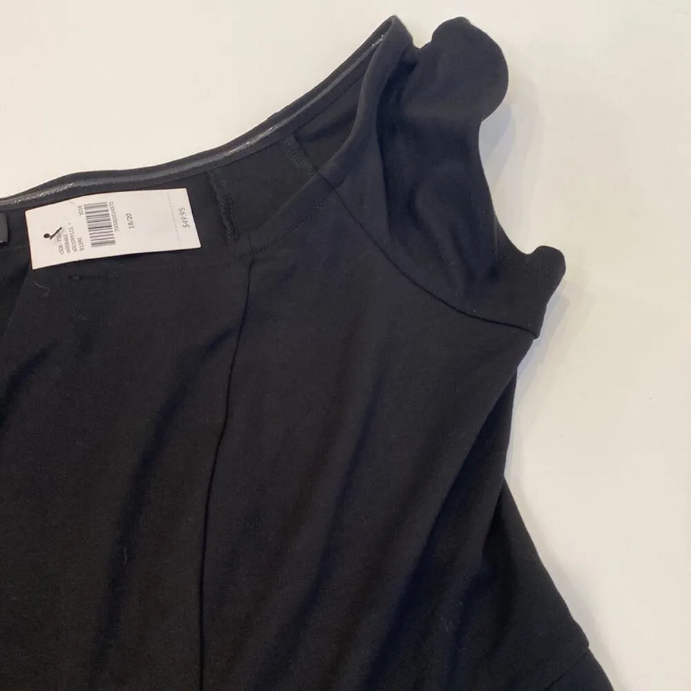 Lane Bryant Short Sleeve Blk Off Shoulder Peplum Pleat Top Stretch NWT Sz 18/20 - Image 3