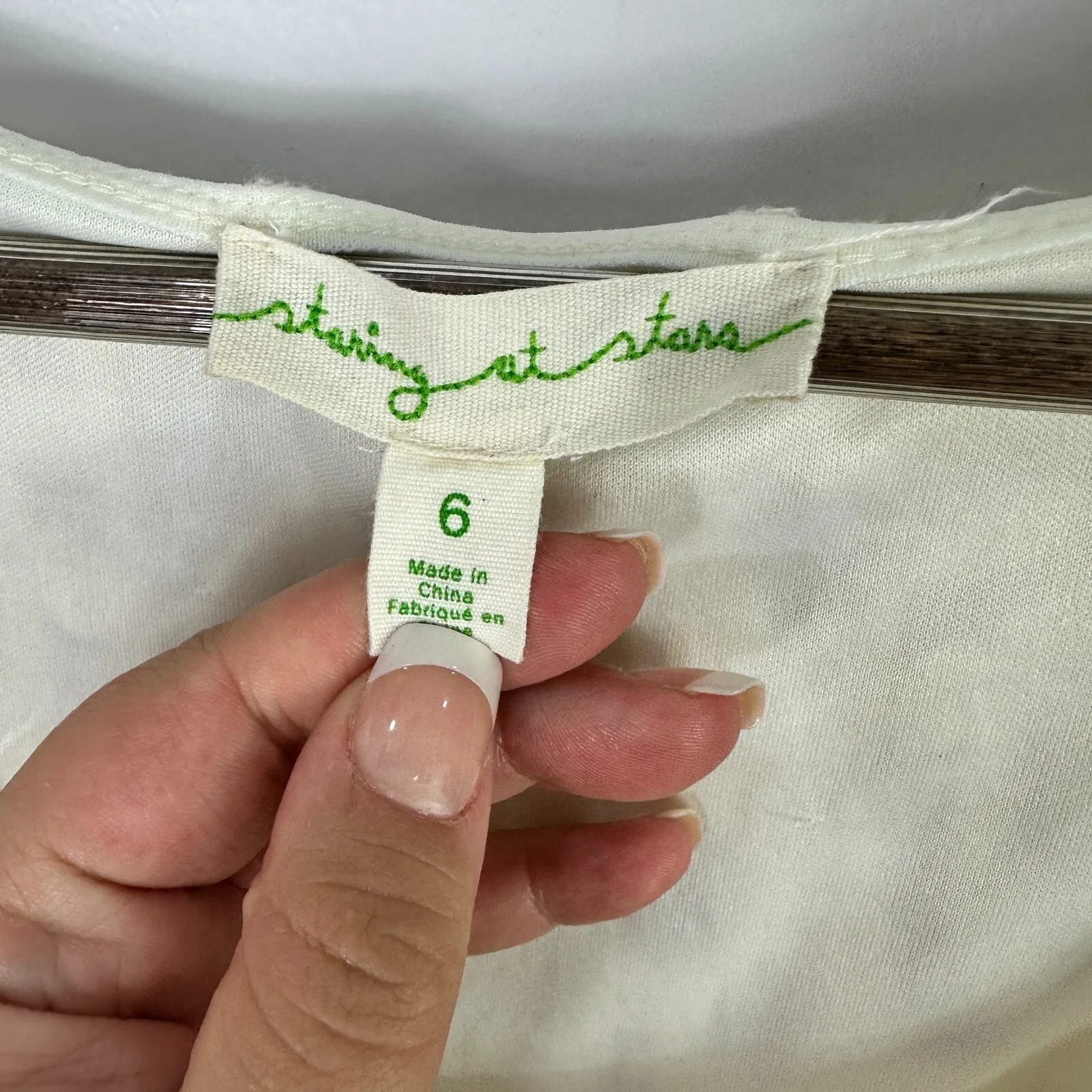 Staring At Stars Mini Dress‎ Womens 6 Ivory Lace Overlay Sleeveless Boho Party - Image 2