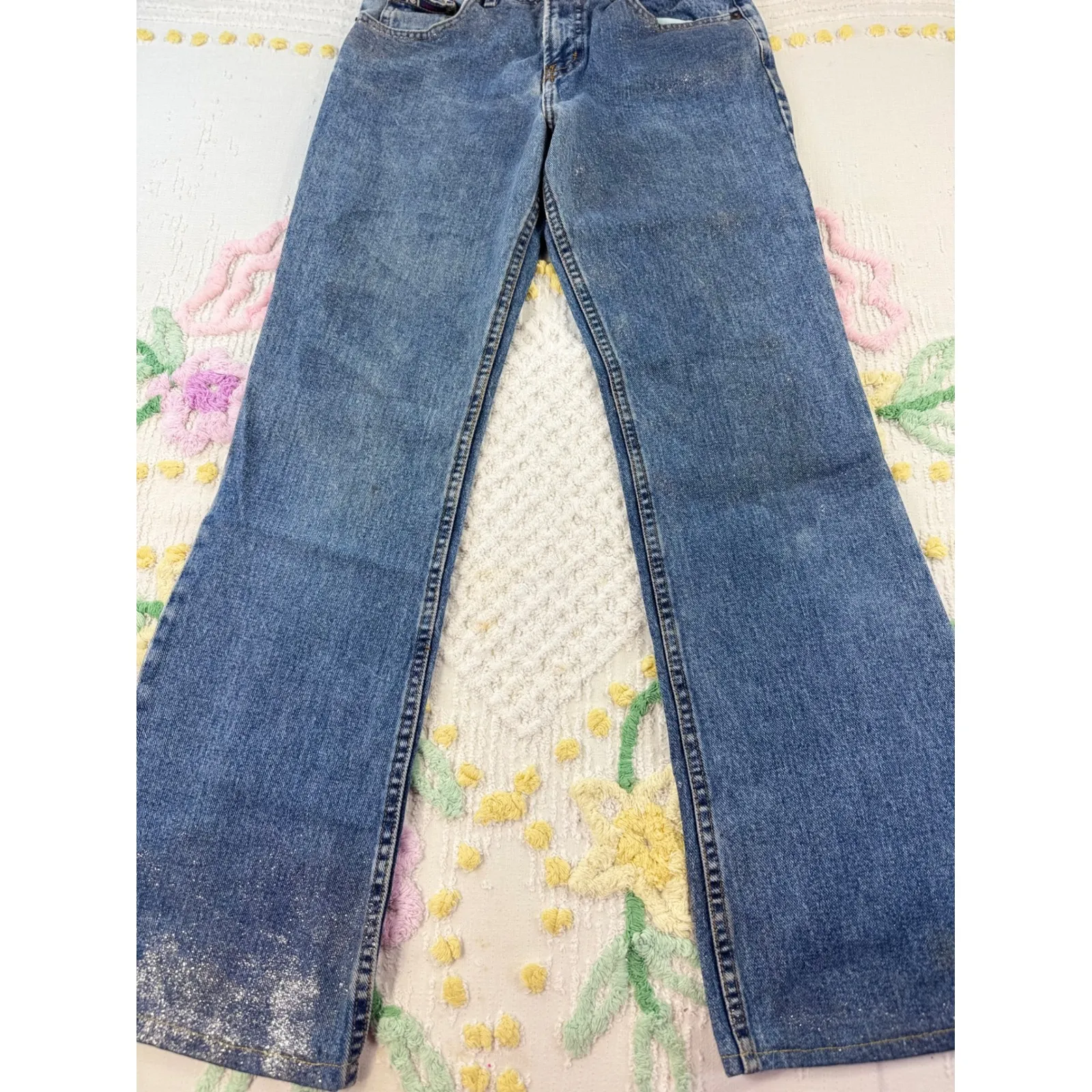 LEE Jeans Women's Flare‎ Blue Denim Glitter Sparkle Style 5 Made in Mexico - Image 2