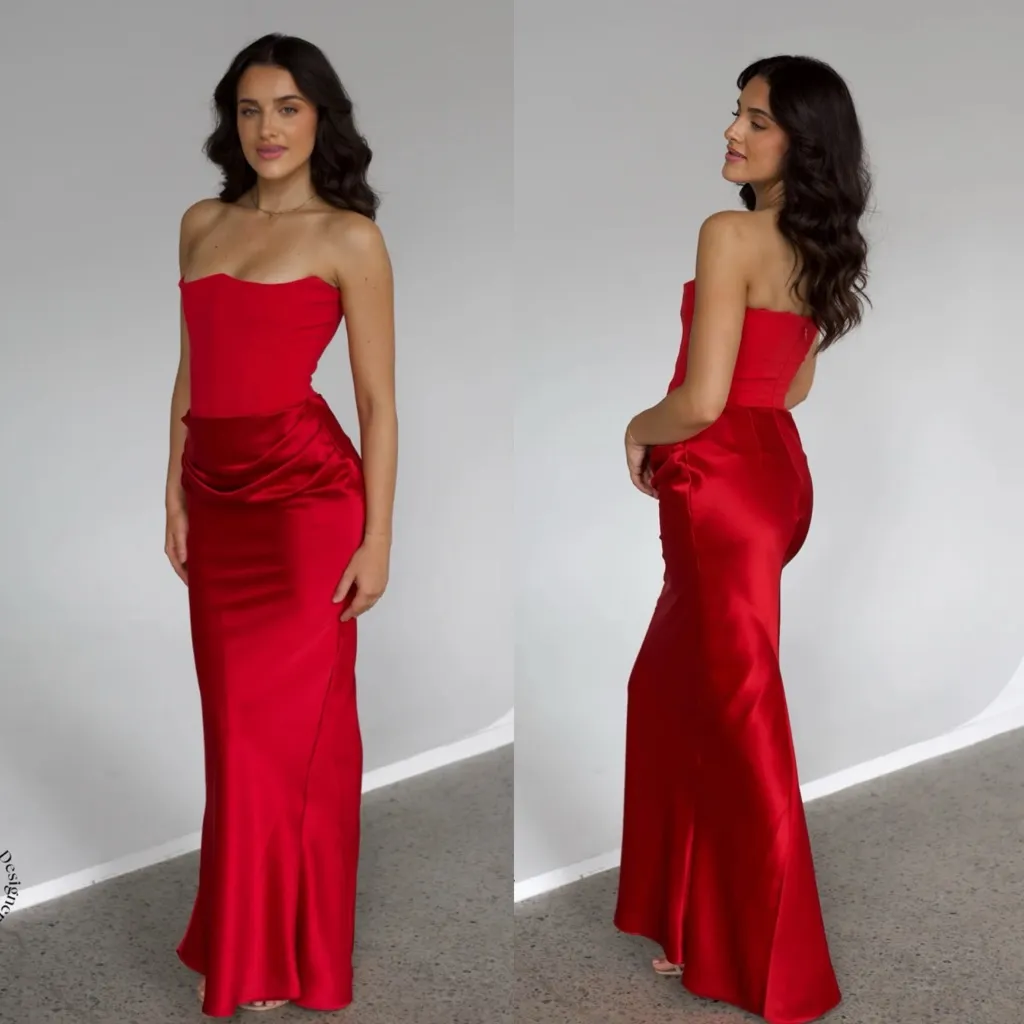 HOUSE OF CB XS‎ D-DD 'Persephone' Scarlet Strapless Corset Maxi Dress NWOT - Image 2