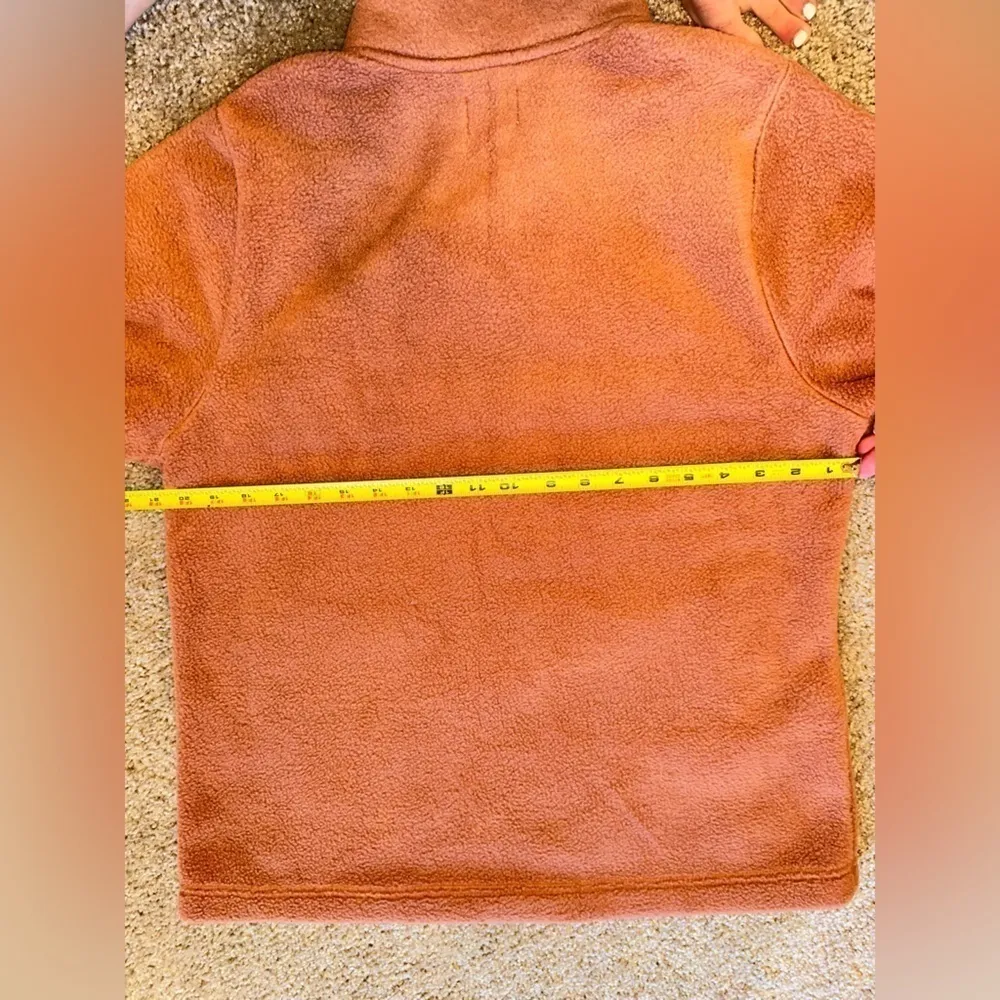 Telluride Clothing Company Fleece Snap Popover Sweater Large Orange - Image 6