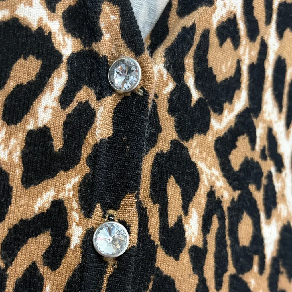 INC International Concepts Animal Print Cardigan Sz LG Black - Image 4