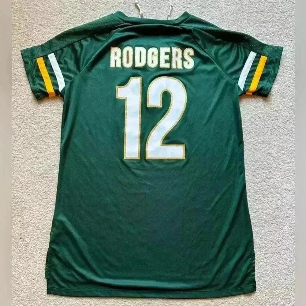 Green Bay Packers Aaron Rodgers Green Long Jersey Shirt  Womens M - Image 2