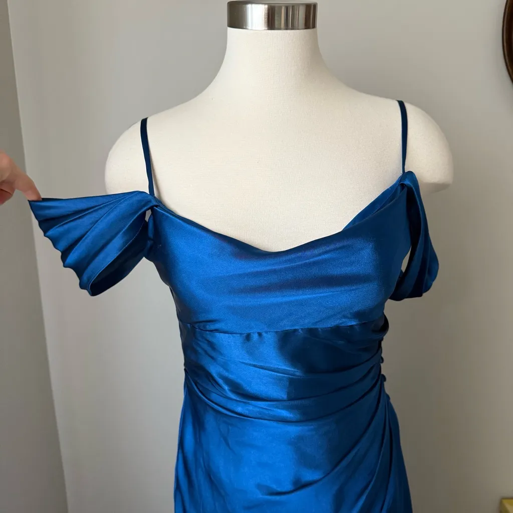 David’s Bridal sapphire blue bridesmaid dress - Galina Signature - Image 2
