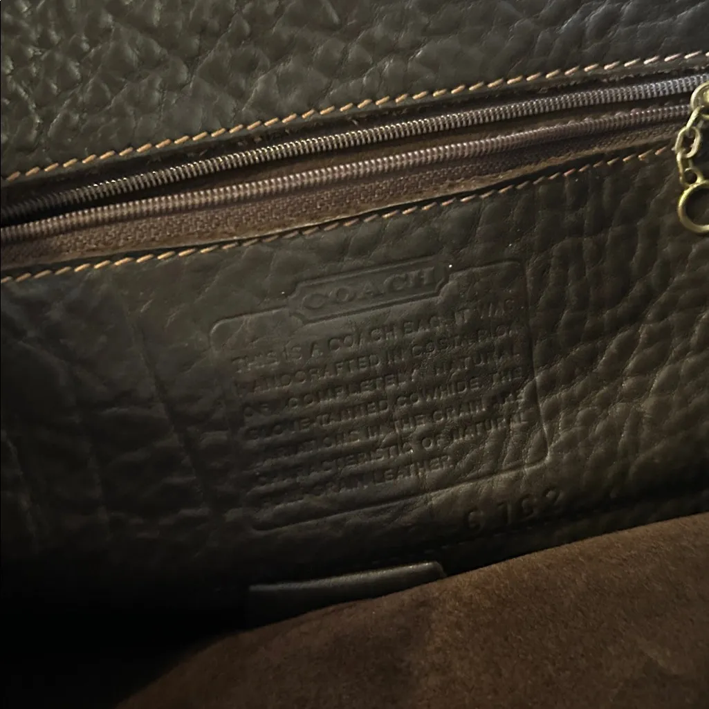 COACH Bleecker Backpack Purse Dark Brown Leather Drawstring Vintage coach Bag - Image 9