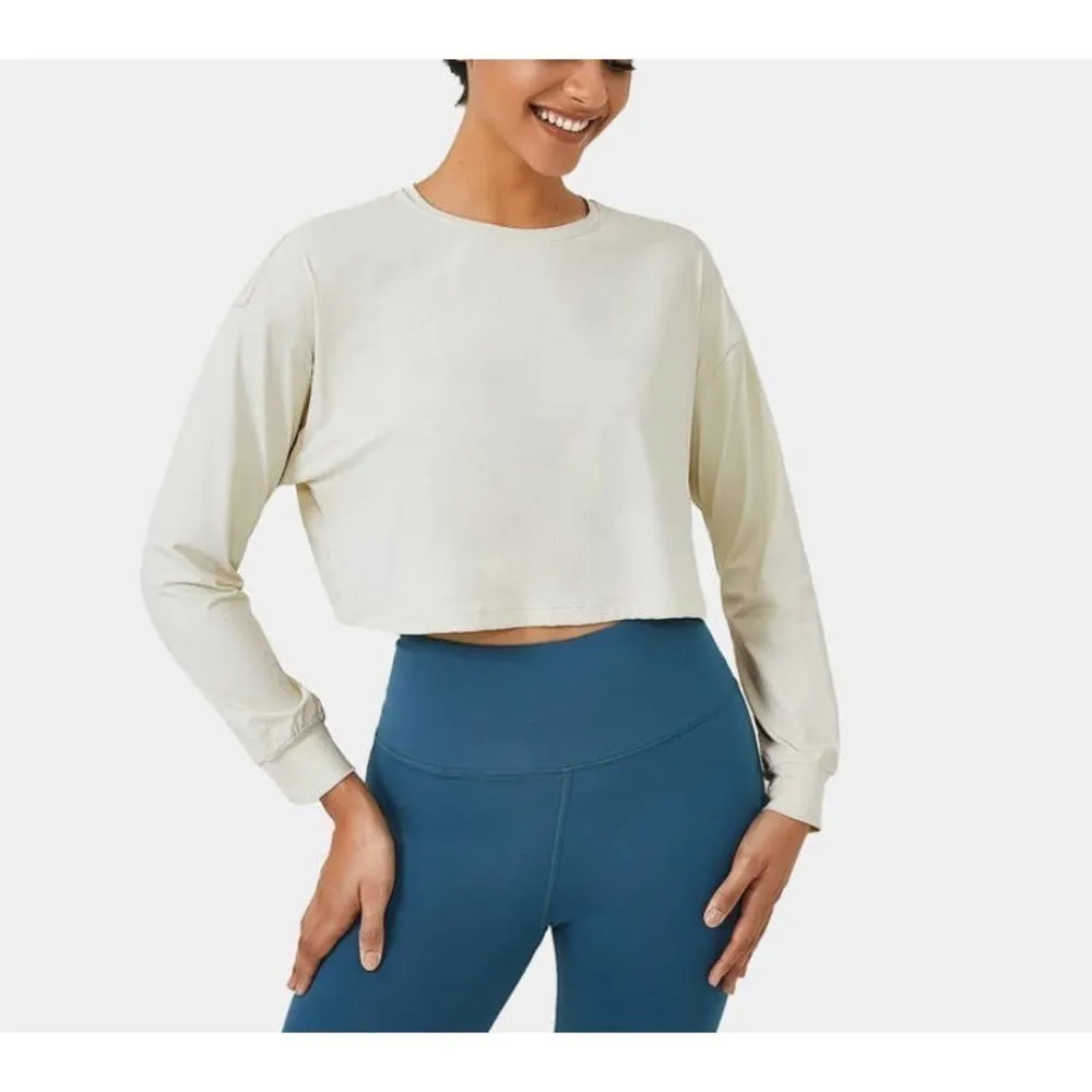 HALARA In My Feels Dropped Shoulder Long Sleeve Cropped Sports Top‎ - Image 7
