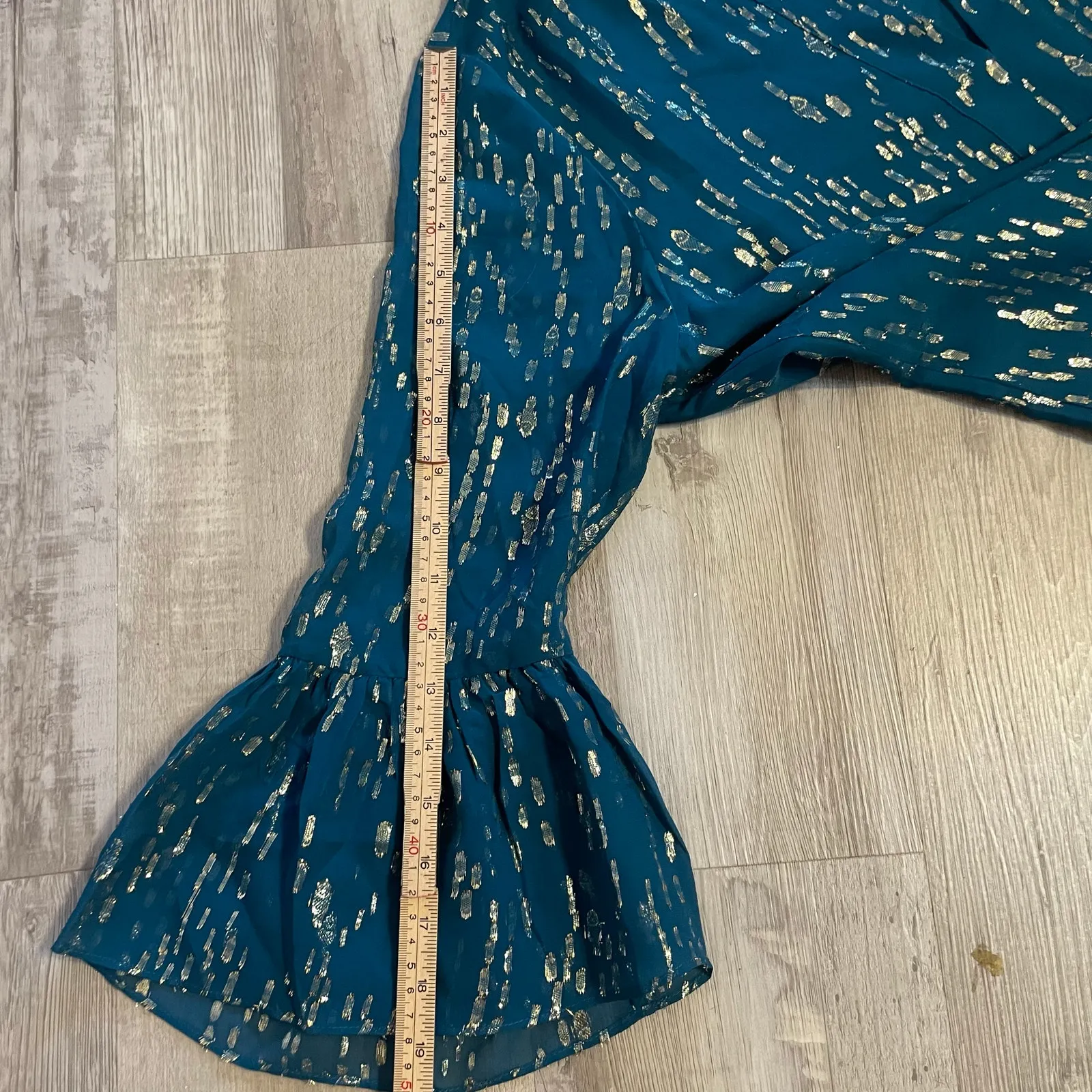 NWT Lilly Pulitzer ELENORA SILK DRESS Inky Tidal Fish Clip Chiffon Teal Size L - Image 5