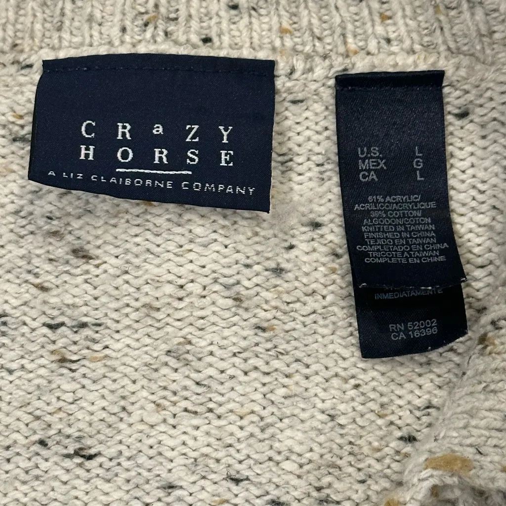 Crazy Horse Vintage Contrast Stitching Cabin core grandma button up cardigan L Tan Size L - Image 12