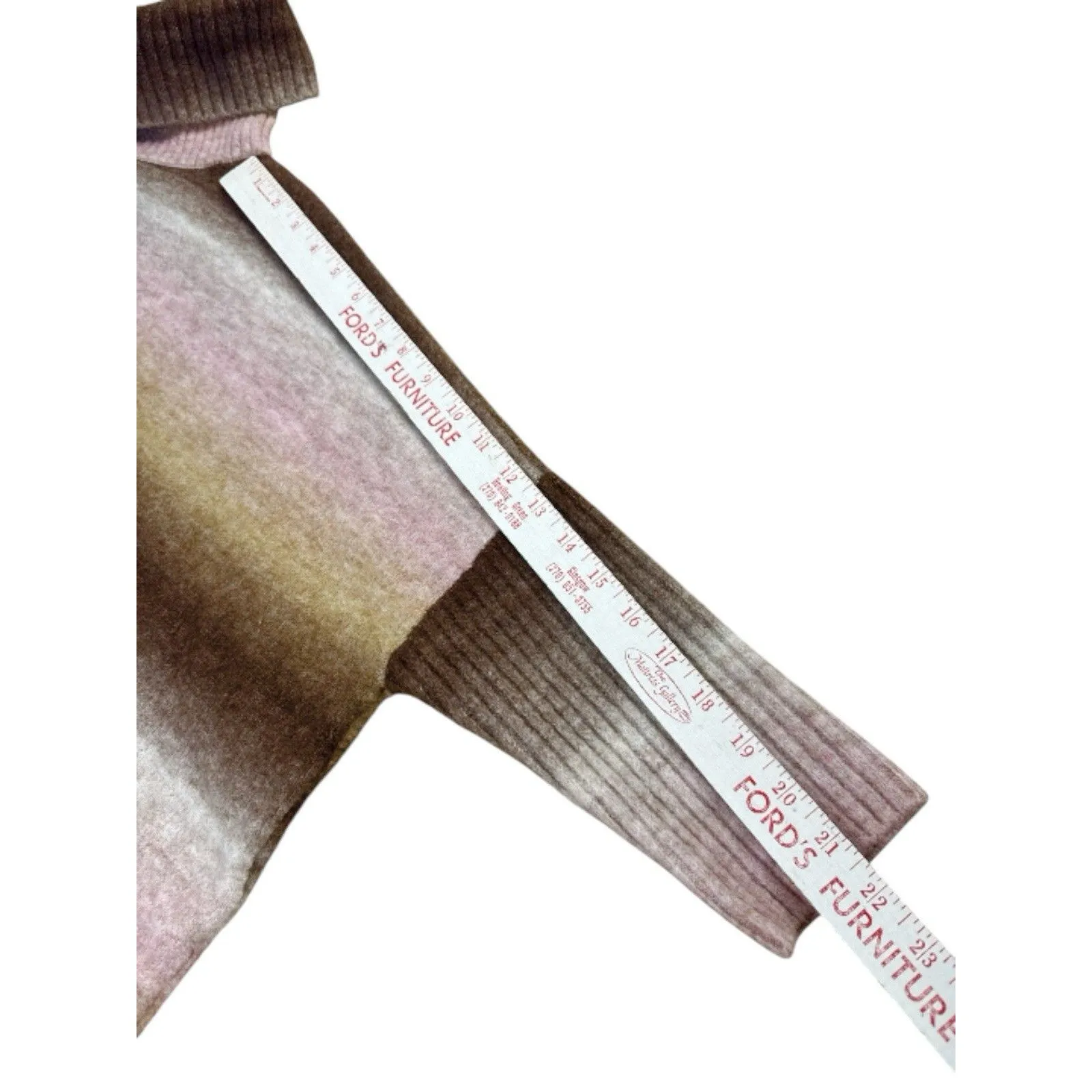 Loft Ombre Turtleneck Poncho Stripe Pullover Knit Oversize Sweater Medium Cozy - Image 10