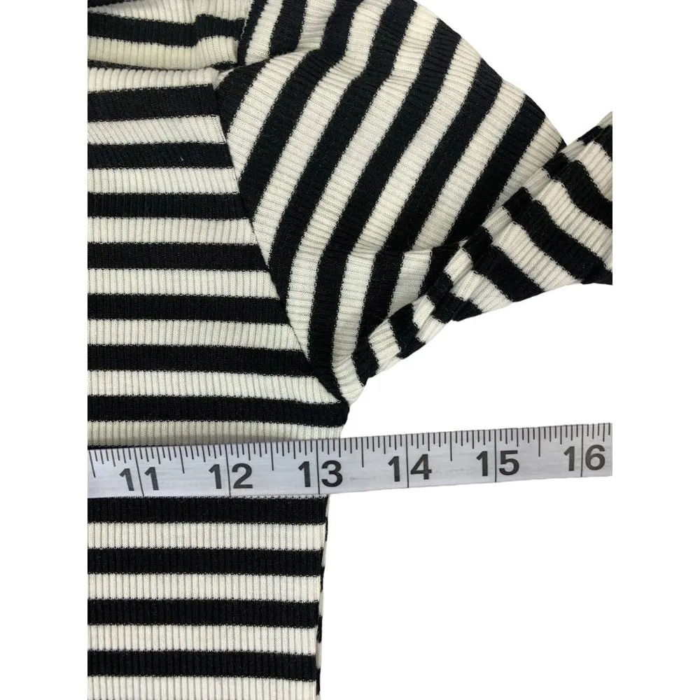 Boohoo Women's Hope Ribbed Stripped Turtle Neck Top - Image 6