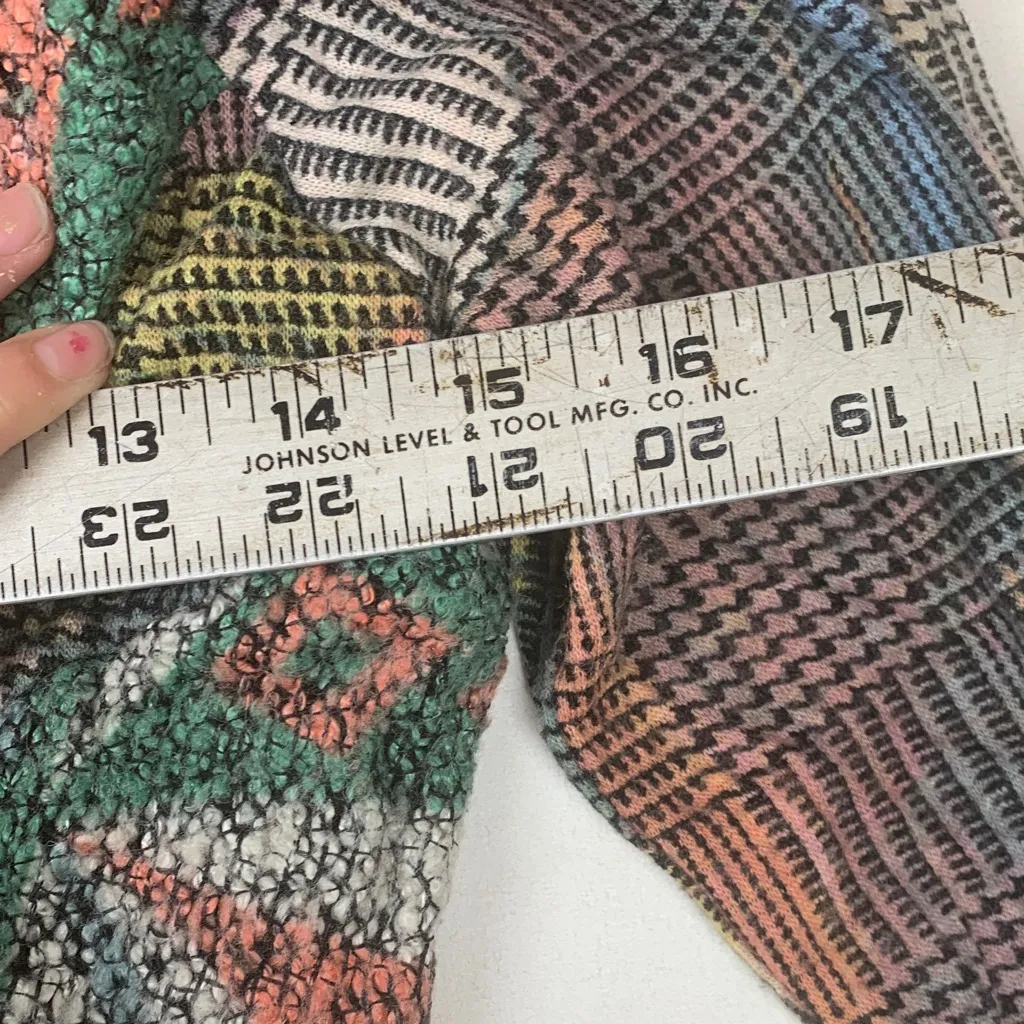 Radzoli size medium long sleeve cowl neck patchwork unique art animal fun unique Brown - Image 8