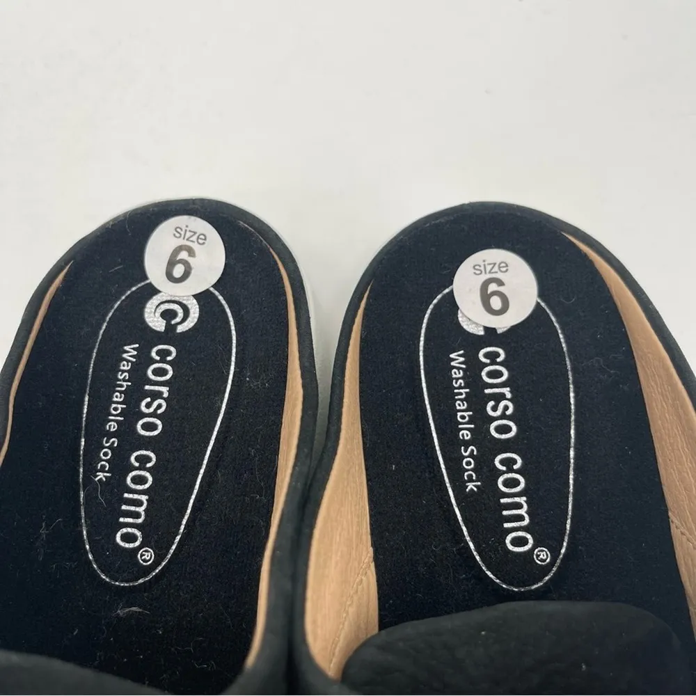 NEW CORSO COMO Shoes Slip-on Trena Sneaker Black Leather Nubuck Casual Size 6 - Image 4