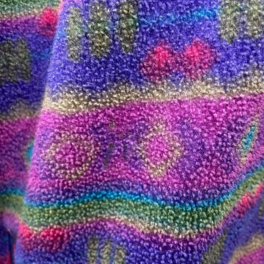 L.L. Bean Pink Purple Blue Geometric Tribal Fleece Jacket Sweater Size Large - Image 3