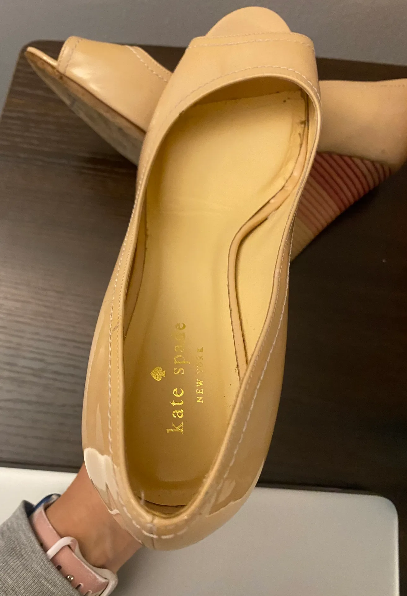 Patent Leather Peep-toe Wedges - Image 5