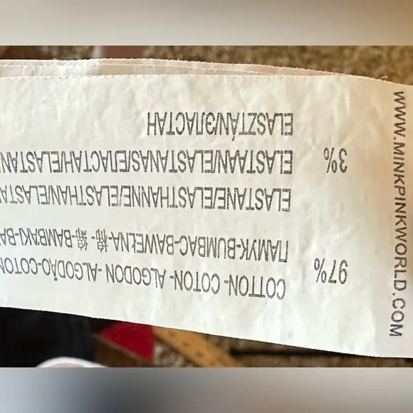 Revolve MinkPink Senses White Denim Mini Skirt black threads back zip sz‎ medium - Image 7