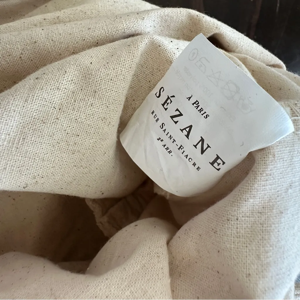 SEZANE Les Composantes Octobre Ivory Corduroy Tote Bag Cream - Image 5