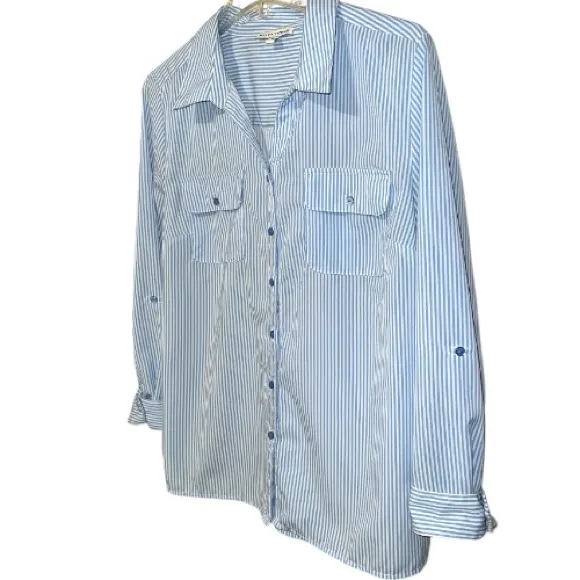 Notations Classic Blue and White striped Women's blouse - Image 4