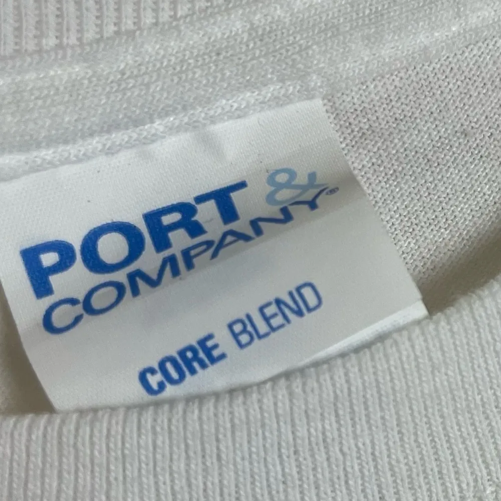 Port & Co Core Blend Size Medium Boise State Broncos Graphic Crewneck Tee Shirt White - Image 5