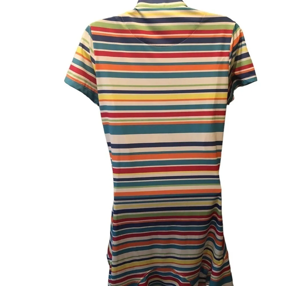 Tail Vana Striped Tennis Golf Pickleball Dress Sz. S Half Zip Ruffle Hem Summer - Image 4