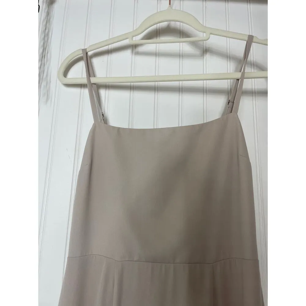 Show Me Your MuMu Lauren Tie Maxi Dress Soft Beige Chiffon Bridesmaid Size M - Image 6