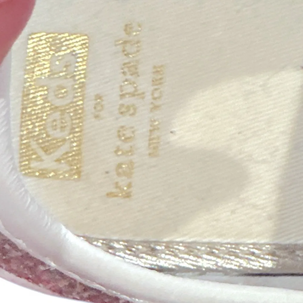 KATE SPADE KEDS COLLAB WHITE SEQUINED FLORAL APPLIQUÉ  DETAIL LACEUP SNEAKERS 9 - Image 7