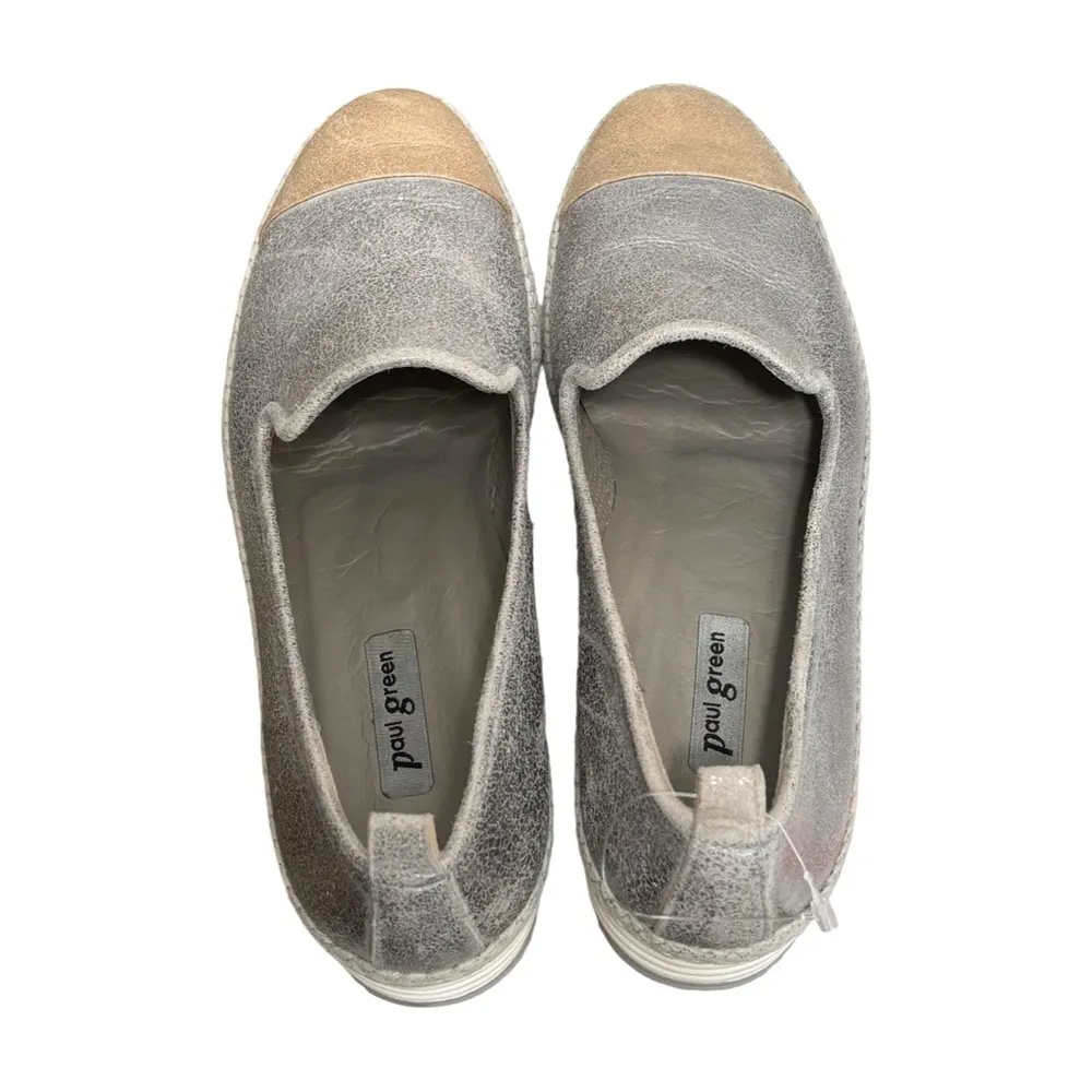 Paul Green NEW Leather Silver Gold Metallic Espadrille Shoes size 6 US women's - Image 10