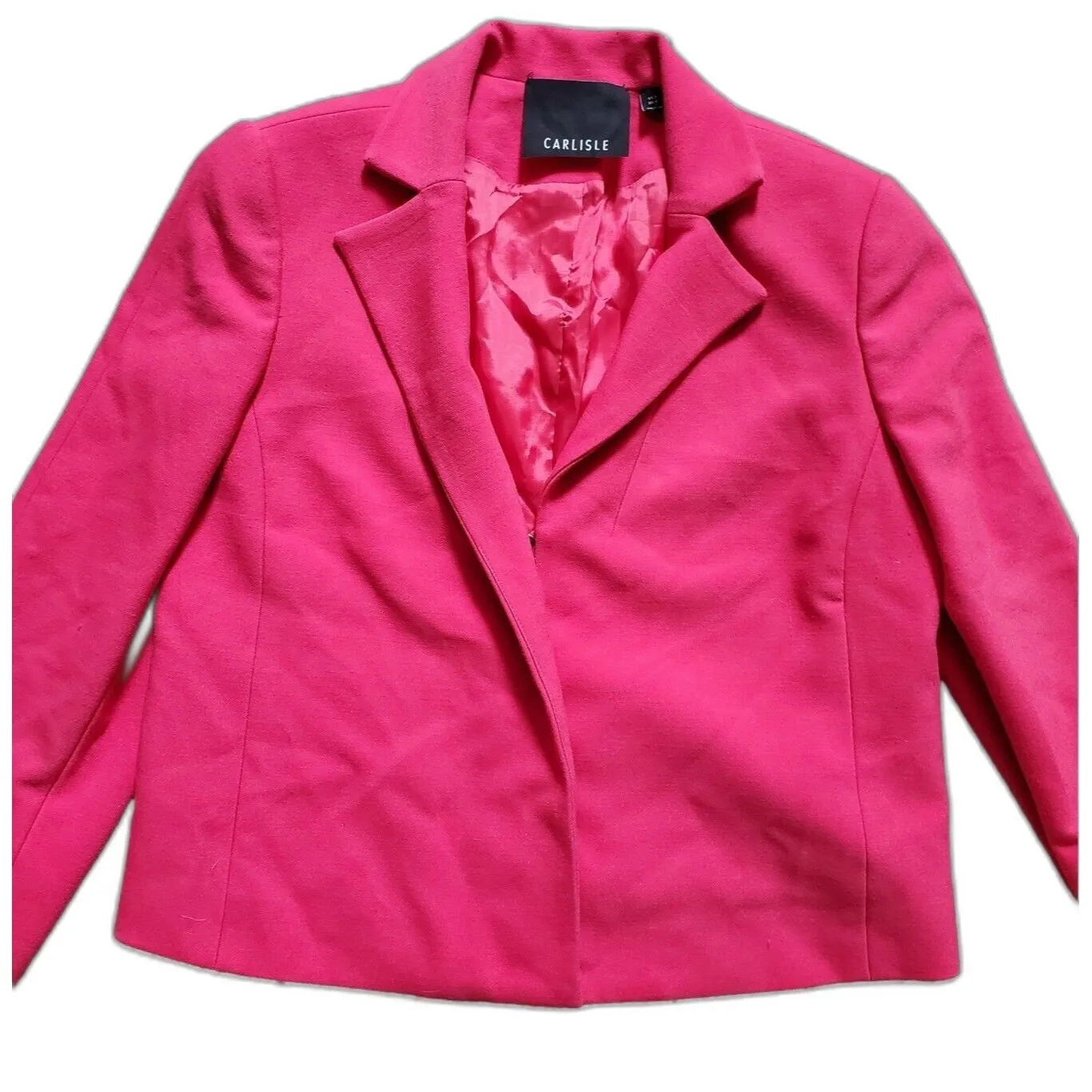 Carlisle Jacket Blazer Women 2 Bright Pink Zip Barbie Legally Blond Boss Babe - Image 3