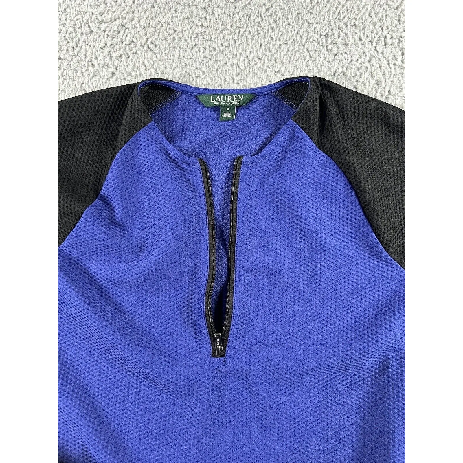Lauren Ralph Lauren‎ Shirt Women Small 1/2 Zip Honeycomb Raglan Colorblock - Image 7