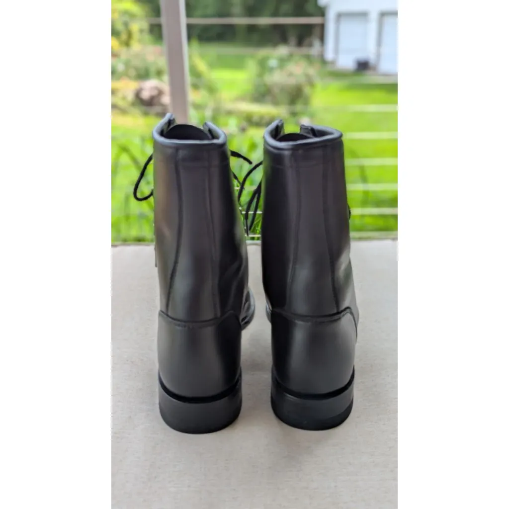 Women's Justin Black Leather Lace Up Boots with Brown Soles Size 6 - Image 5