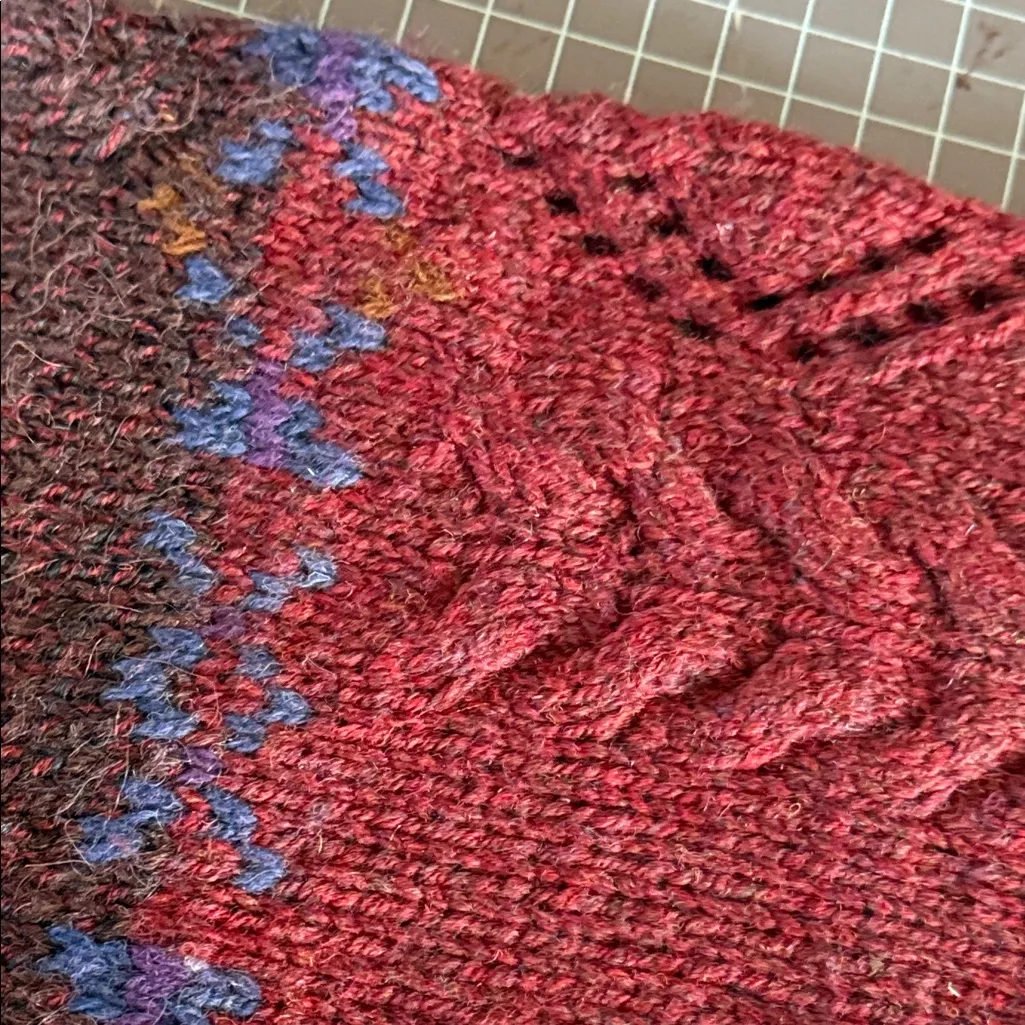 Woolrich Brown and Red Women's Turtleneck Sweater 100%Wool - Image 7