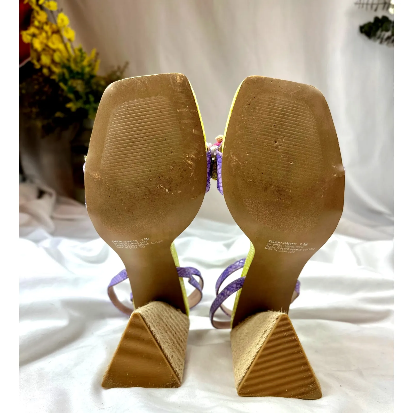 Betsey Johnson Karsyn Nautical Raffia Sandal Lime Multi 9.5 - Image 15