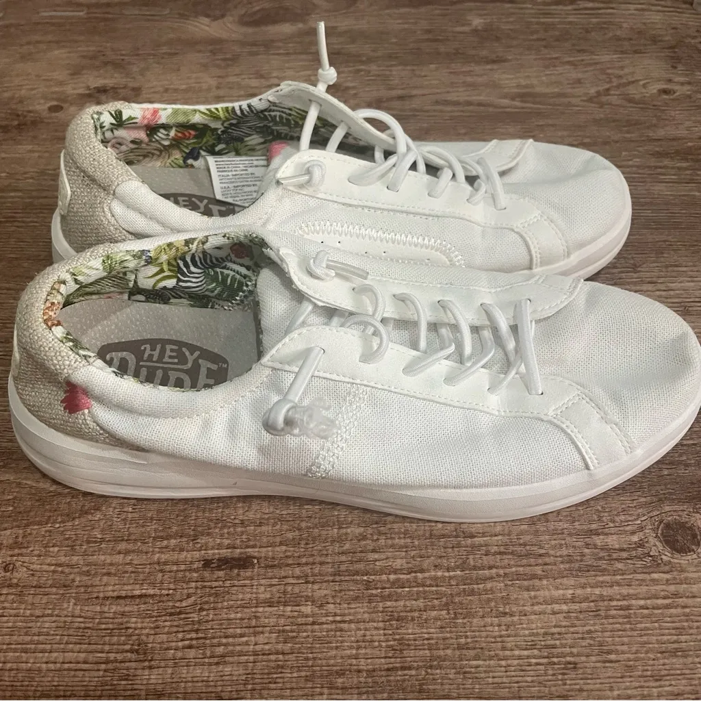 Hey Dude Karina Coconut White Shoes Size 7 - Image 4