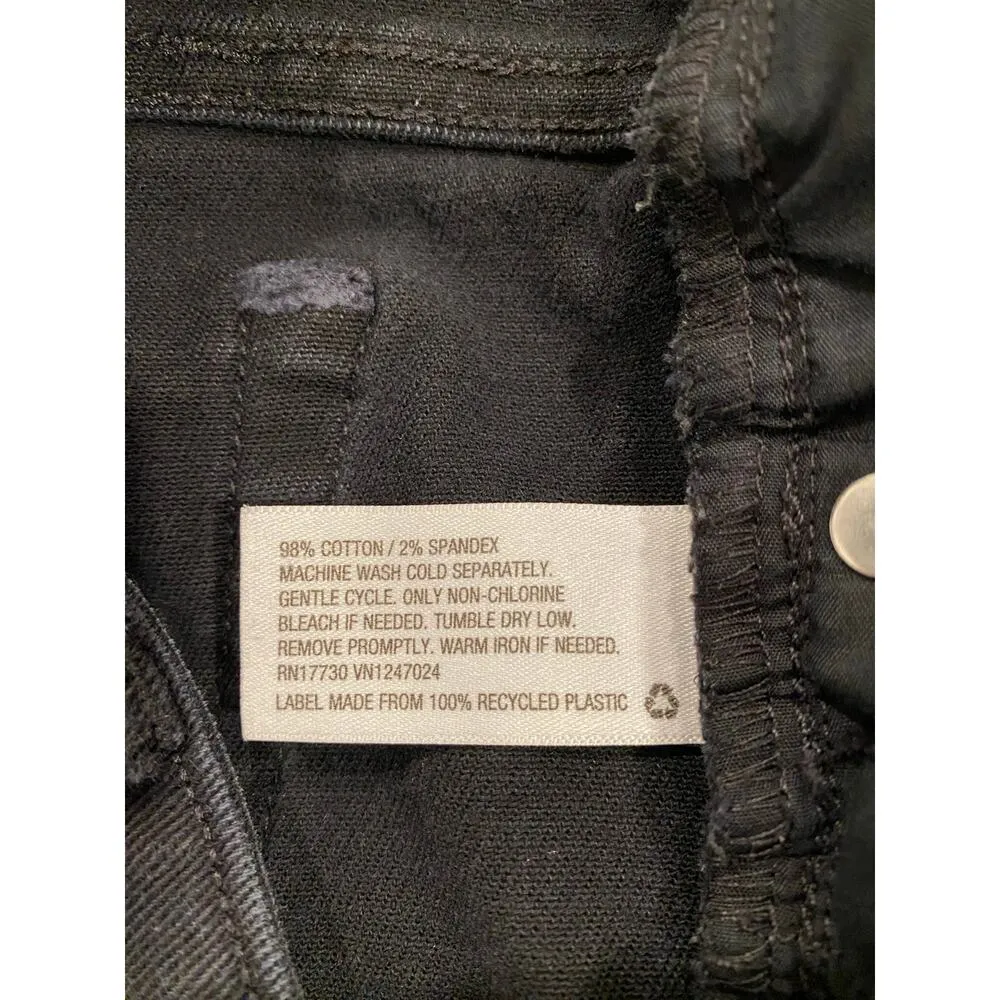 Nili Lotan Cotton Cropped Tapered Leg Jeans Dark Denim Black Women's Size 10 - Image 7