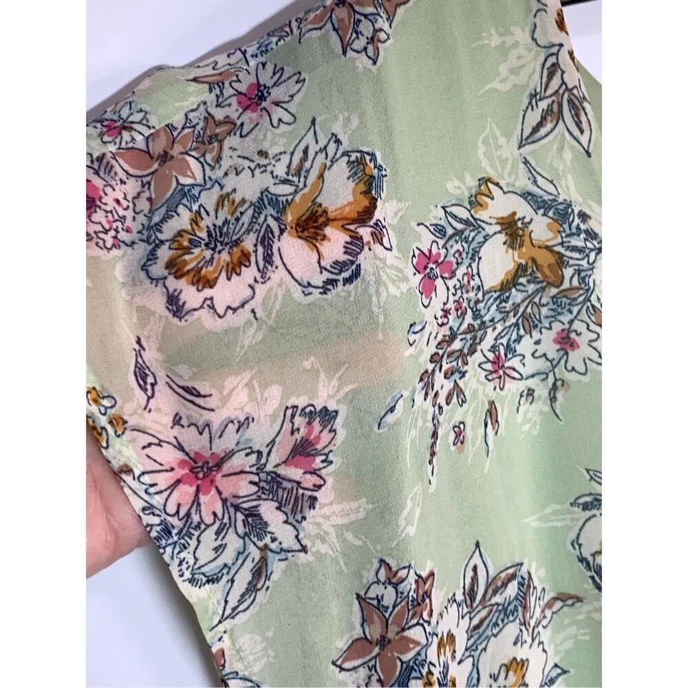 As U Wish Women's Floral Print V-Neck High Low Hem Dress Green Size Medium - Image 8