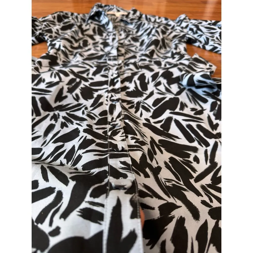 VERONICA BEARD blue mini Samy Printed Shirtdress size 4 - Image 9