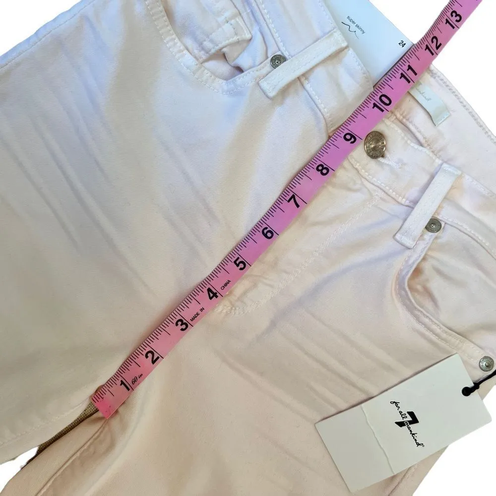 7FAM Light Pink Aubrey High-Waist Ankle Skinny Jeans - Image 11