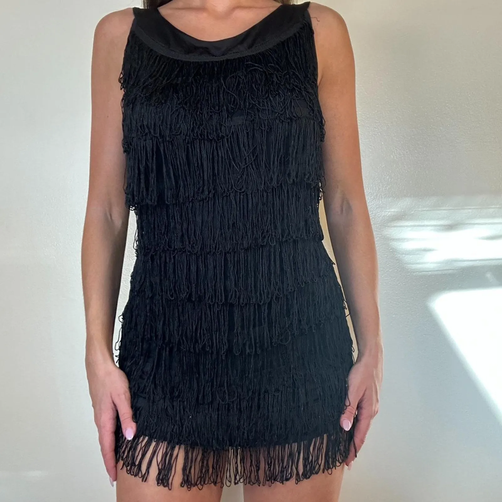 Y2k fringe mini dress the Black Size XS - Image 3