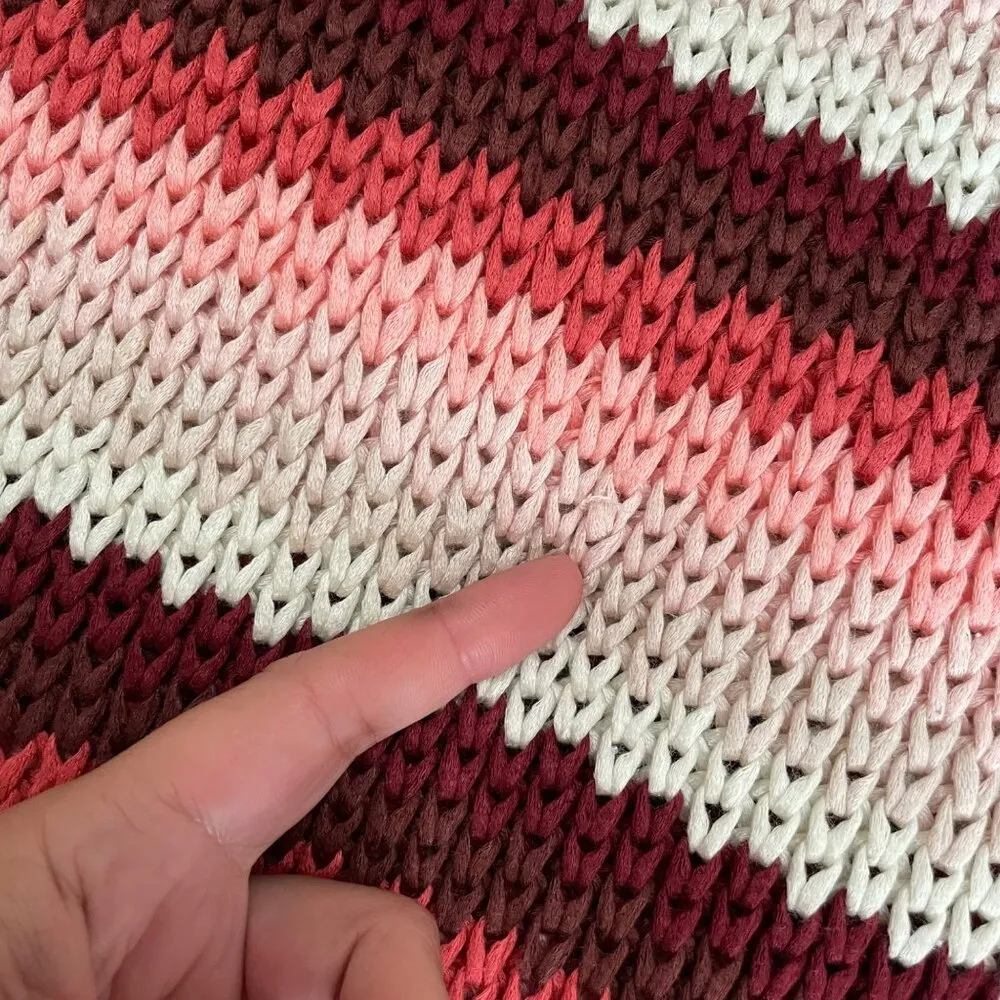 Zara Blogger Favorite Striped Knit Red Summer Maxi Dress Size M - Image 10