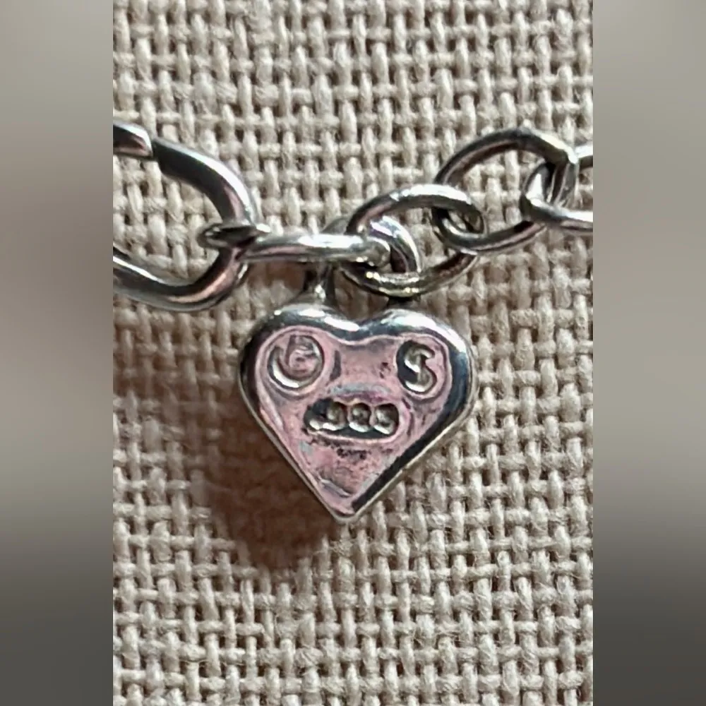 Vintage Red Shubes Manufacturing Inc Sterling Silver Heart Bull Pendant Necklace - Image 14