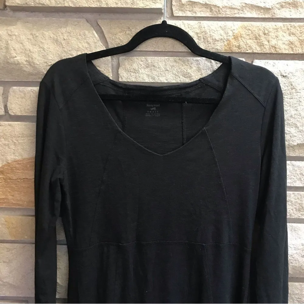 Horny Toad Toad & Co Dress Black v Neck Quarter Sleeve Small - Image 4