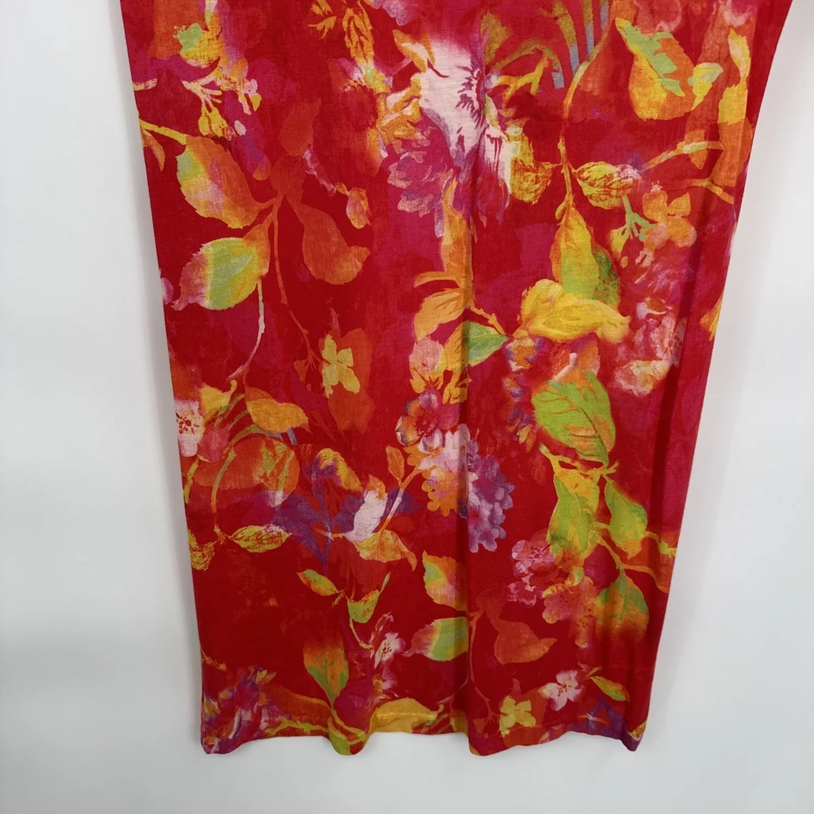 Ralph Lauren Blue Tag Sleep Dress Womens Small Red Viscose Floral Print‎ Soft - Image 3