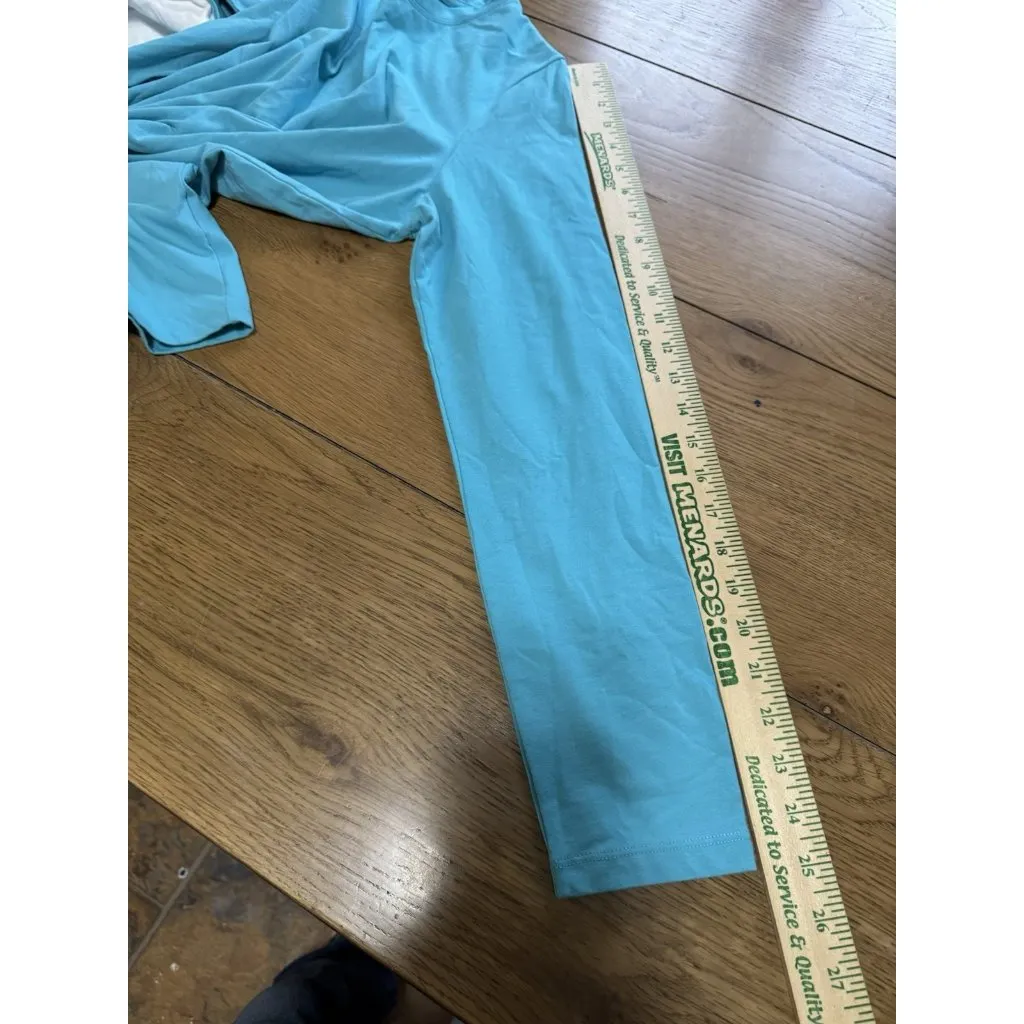 Lands End Supima Cotton Long Sleeve Crewneck T-Shirt Size Medium 10-12 Blue READ - Image 7