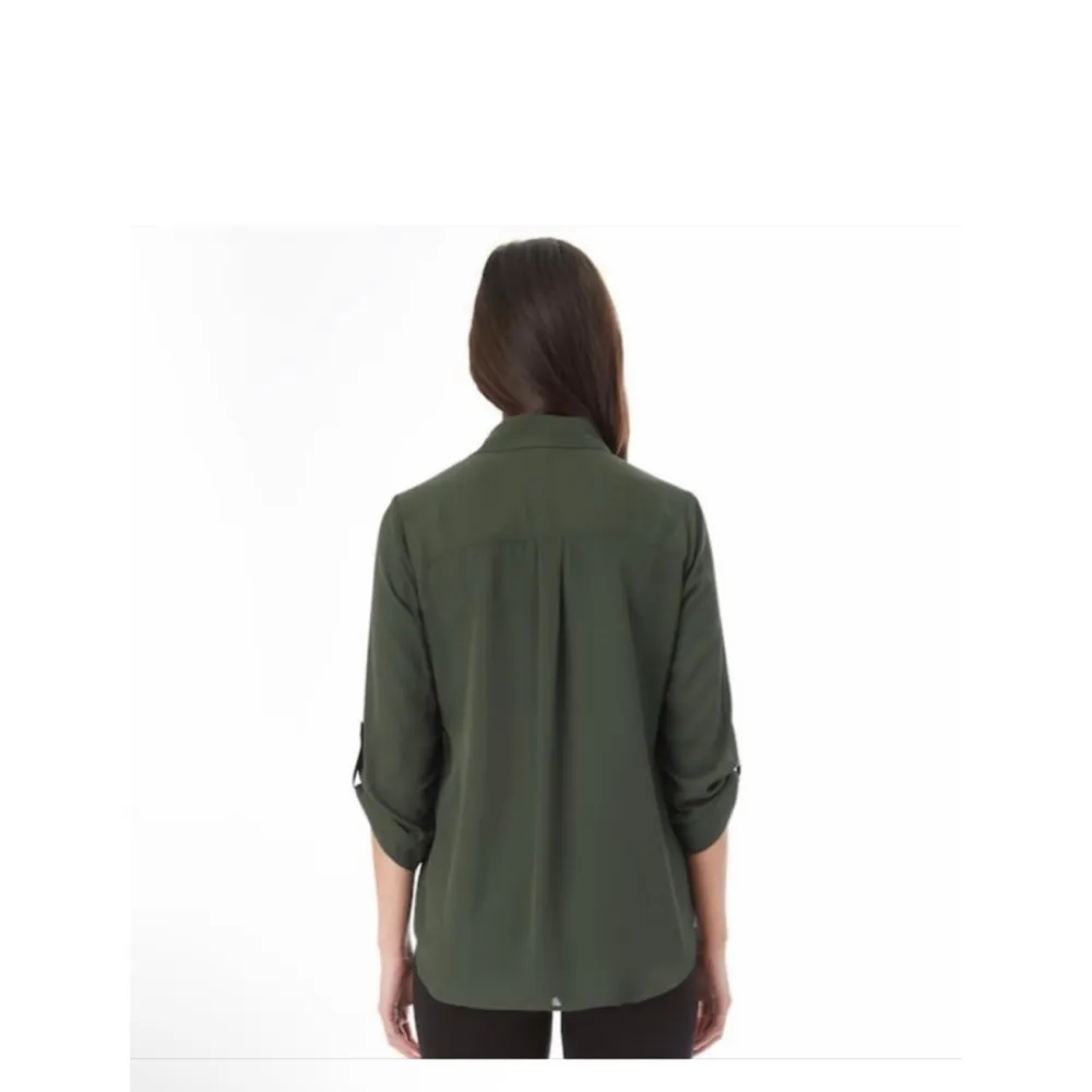 IZ BYER Olive Green Button Down Shirt Women's Small - Image 2