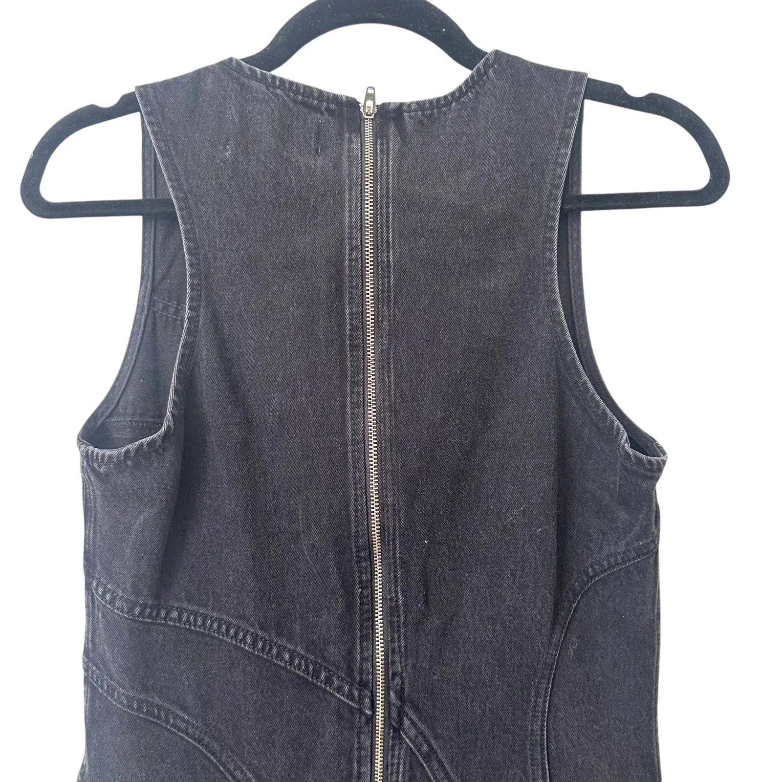 SAINT ART Denim Sleeveless‎ Maxi Dress Faded Black Small - Image 4