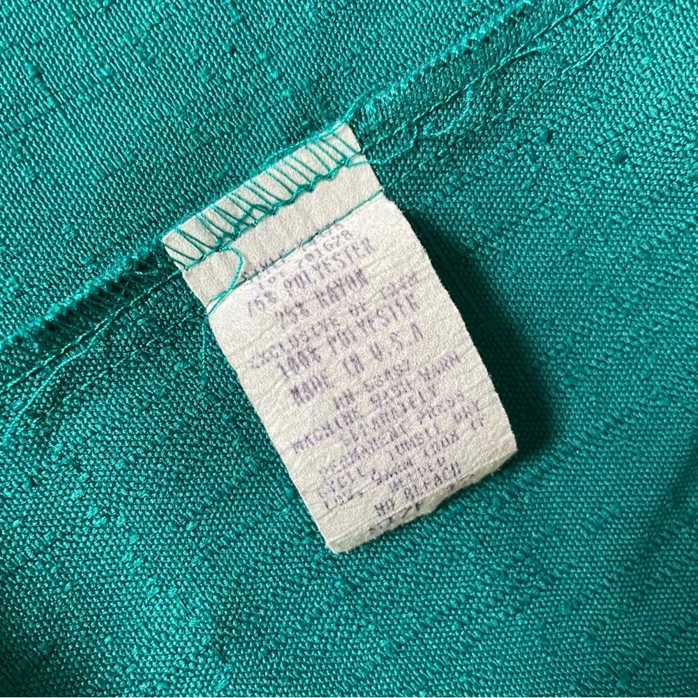 VINTAGE 1980s teal oversized blazer Size L - Image 9