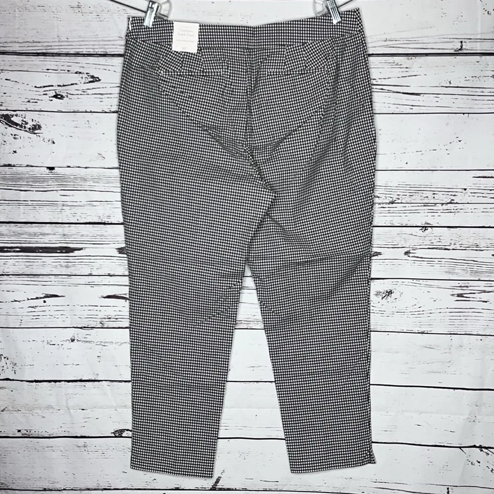 Talbots Petite NWT 16P Black & White Gingham Check Slim Leg Chatham Ankle Pants - Image 2