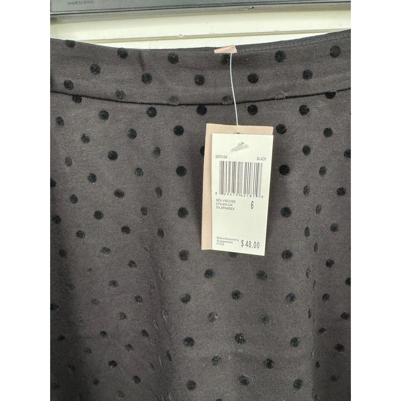 Philosophy Skirt Womens Size 6 Black A-Line Textured Dot Print Classic Short - Image 5
