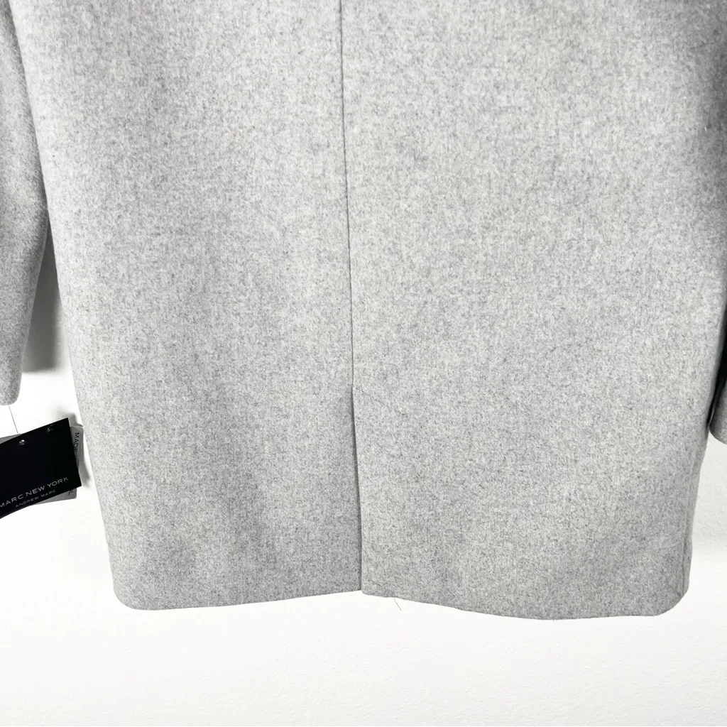 MARC NEW YORK Heather Gray Wool Blend Double Breasted Lined Pockets Coat XXS - Image 9