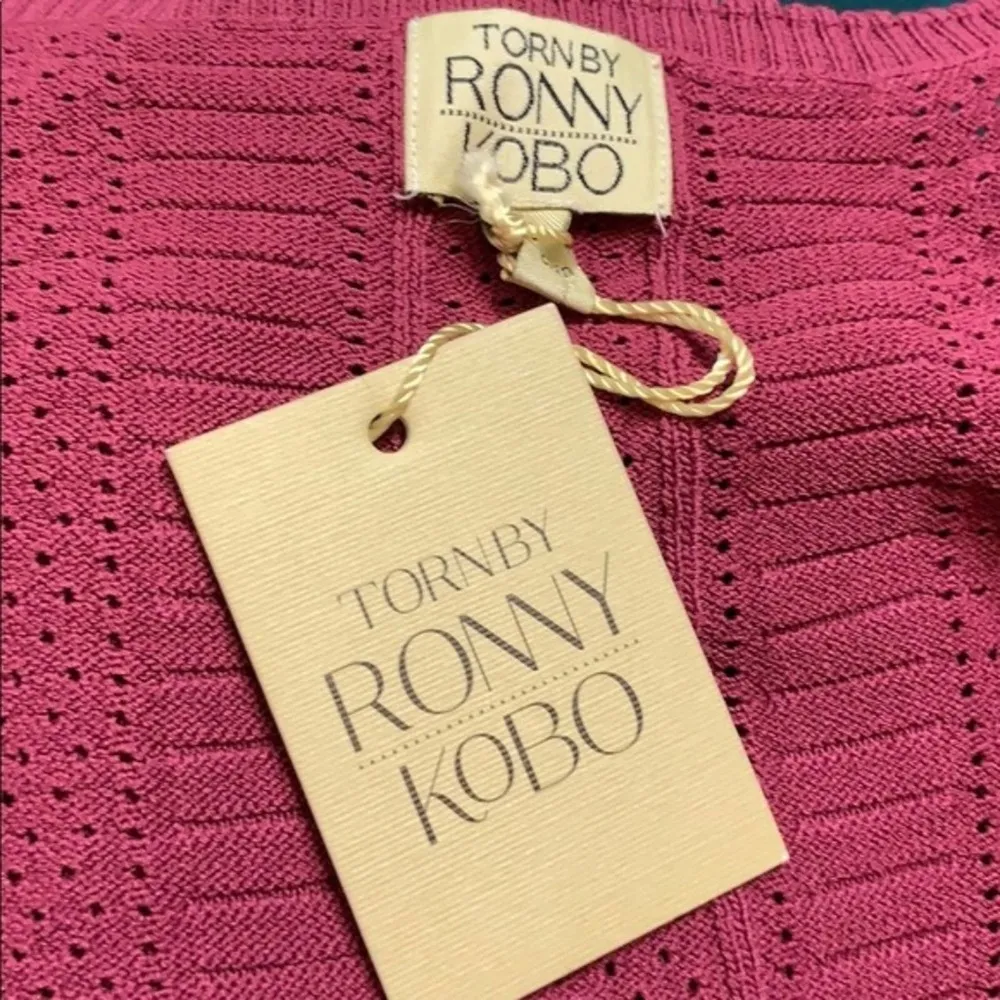 Torn By Ronny Kobo NWT  knit peplum top - Image 3